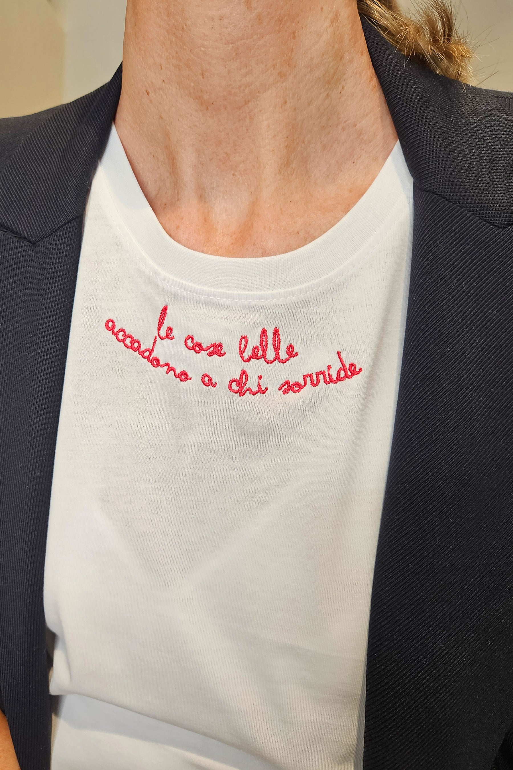 T-Shirt Manica Corta "Le Cose Belle Accadono A Chi Sorride"