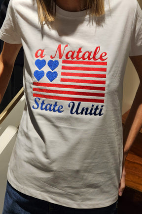 T-Shirt Manica Corta " a natale state uniti"