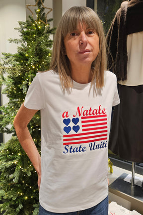 T-Shirt Manica Corta " a natale state uniti"