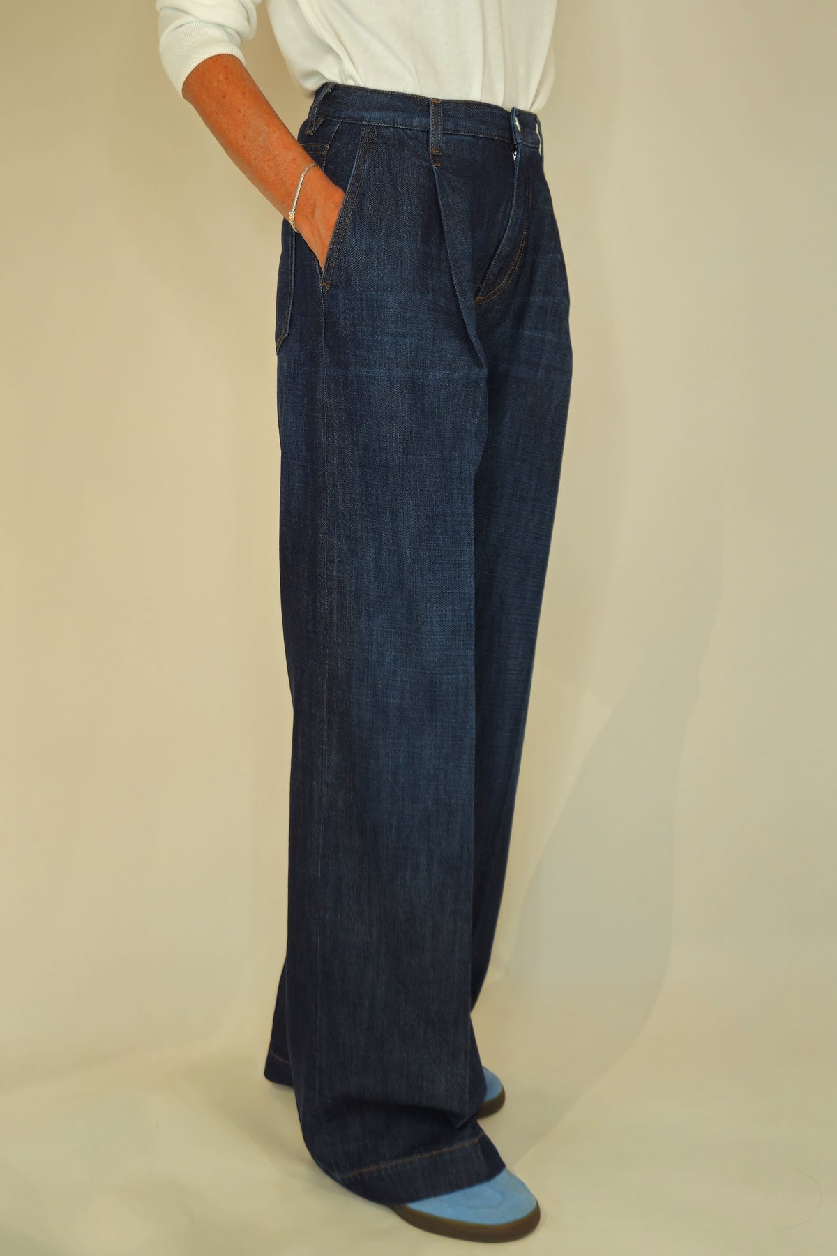 Jeans Ottavia palazzo con pence Nine in the Morning