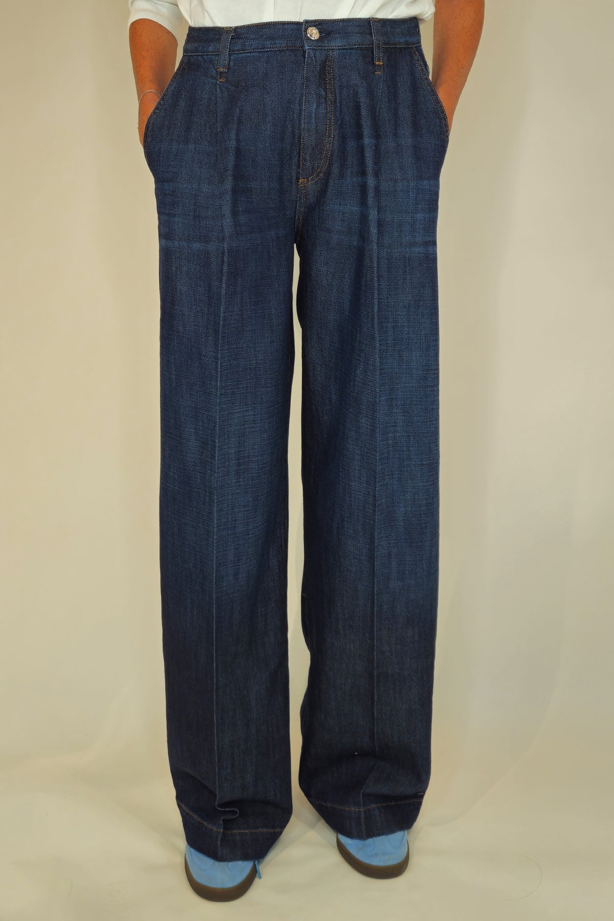 Jeans Ottavia palazzo con pence Nine in the Morning