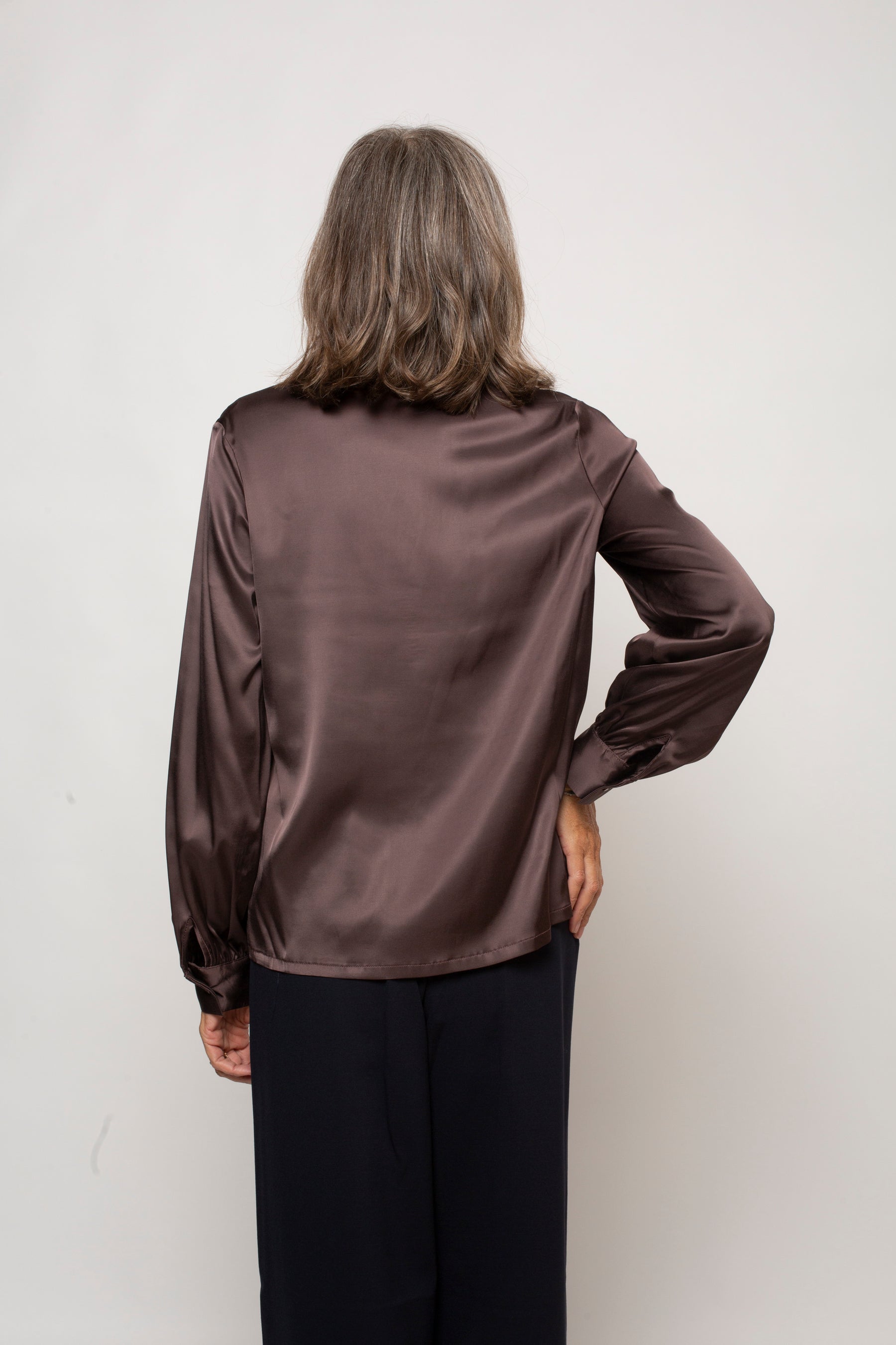 Blusa scolla a V maxi manica Eufonia