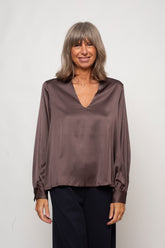 Blusa scolla a V maxi manica Eufonia