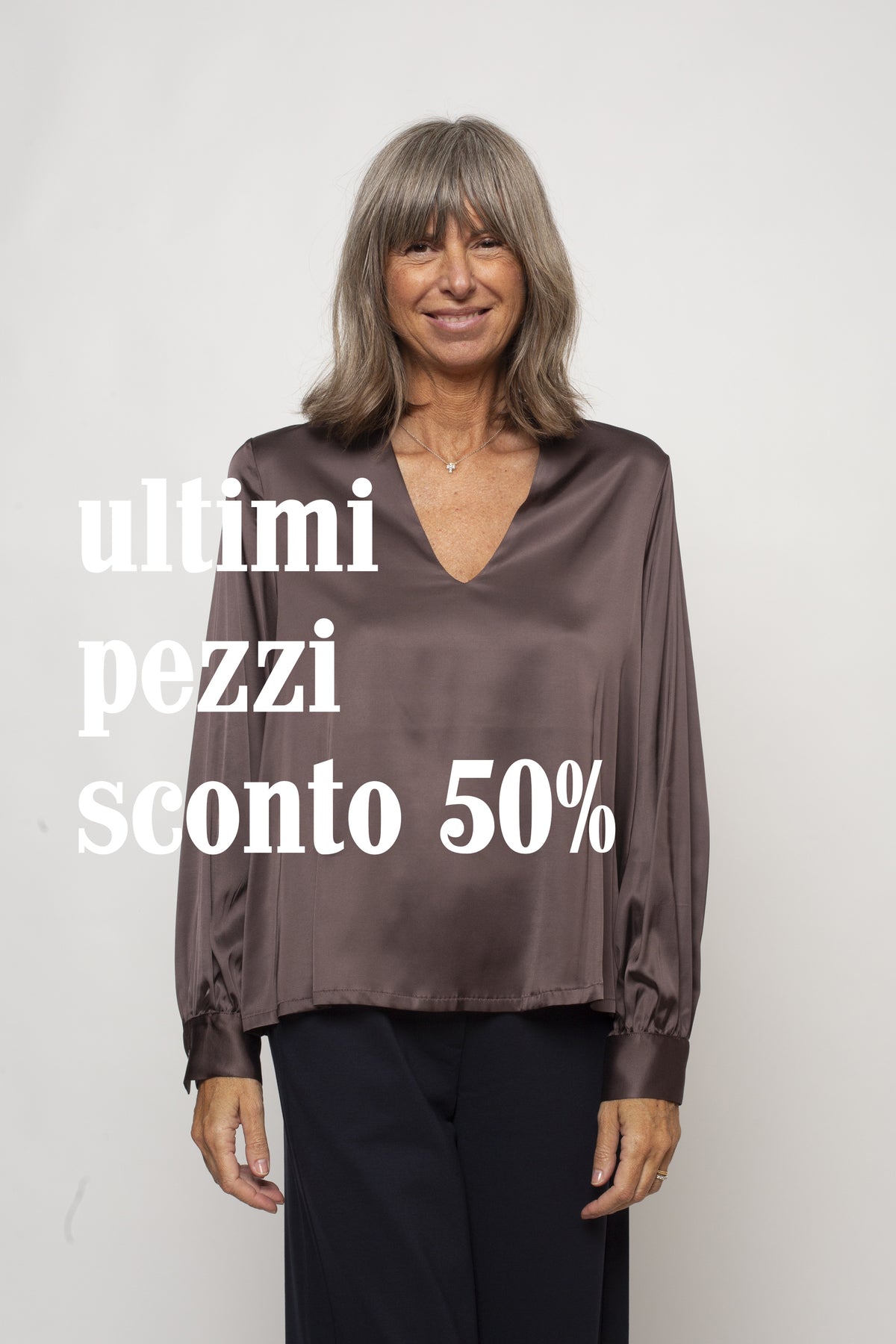 Blusa scolla a V maxi manica Eufonia