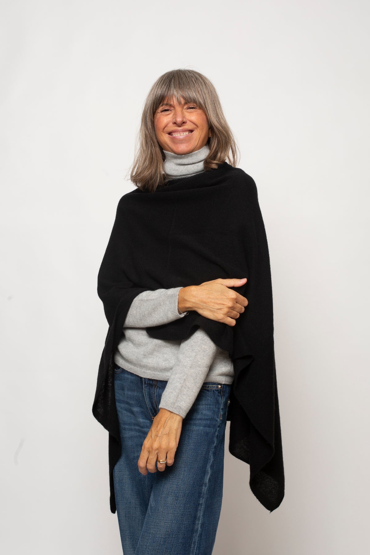 Mantellina 100% Cashmere Agata Aspen