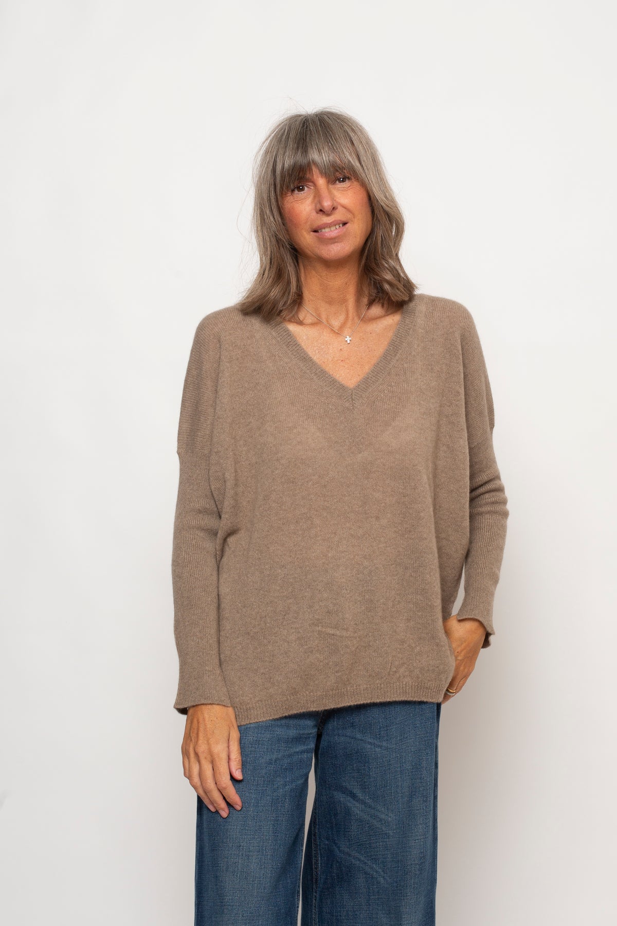 Maglia 100% Cashmere Scollo a V Agata Aspen