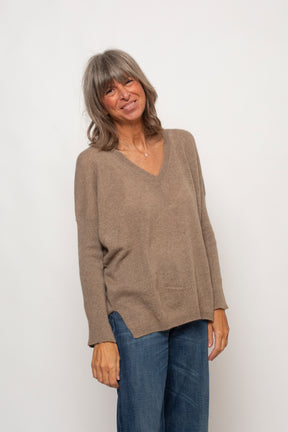 Maglia 100% Cashmere Scollo a V Agata Aspen