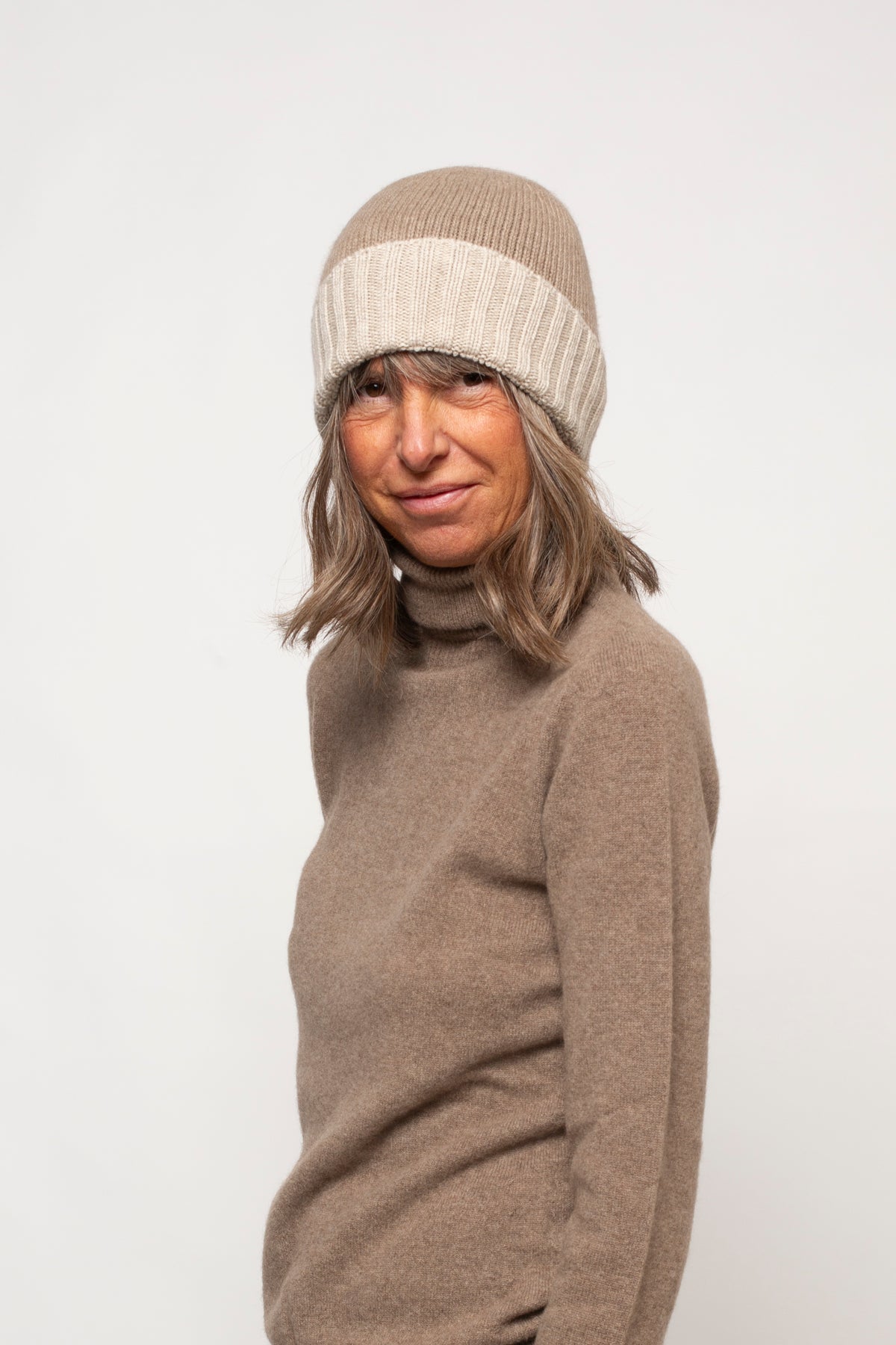 Berretto Bicolore 100% Cashmere Agata Aspen