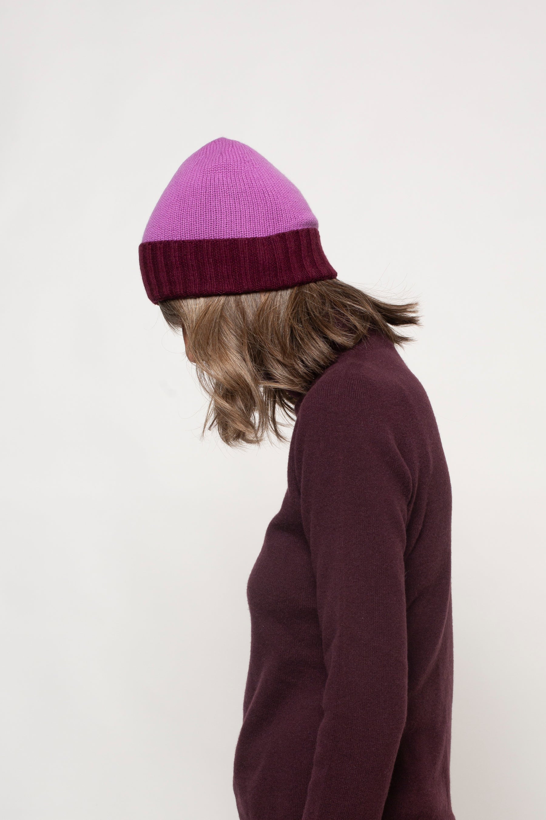 Berretto Bicolore 100% Cashmere Agata Aspen