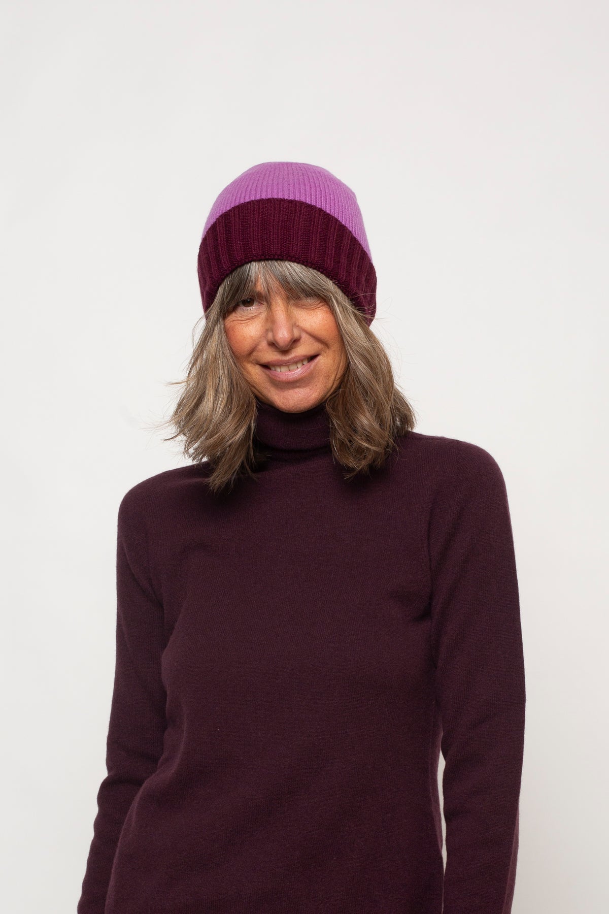 Berretto Bicolore 100% Cashmere Agata Aspen