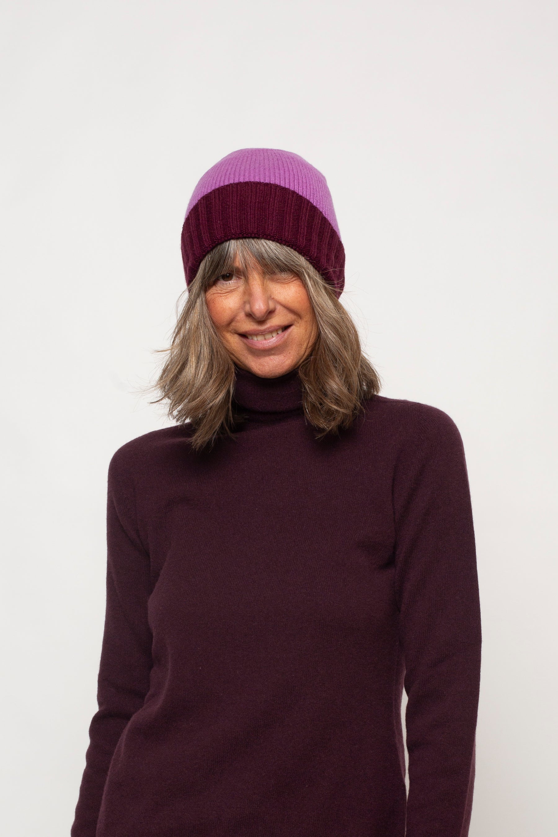 Berretto Bicolore 100% Cashmere Agata Aspen