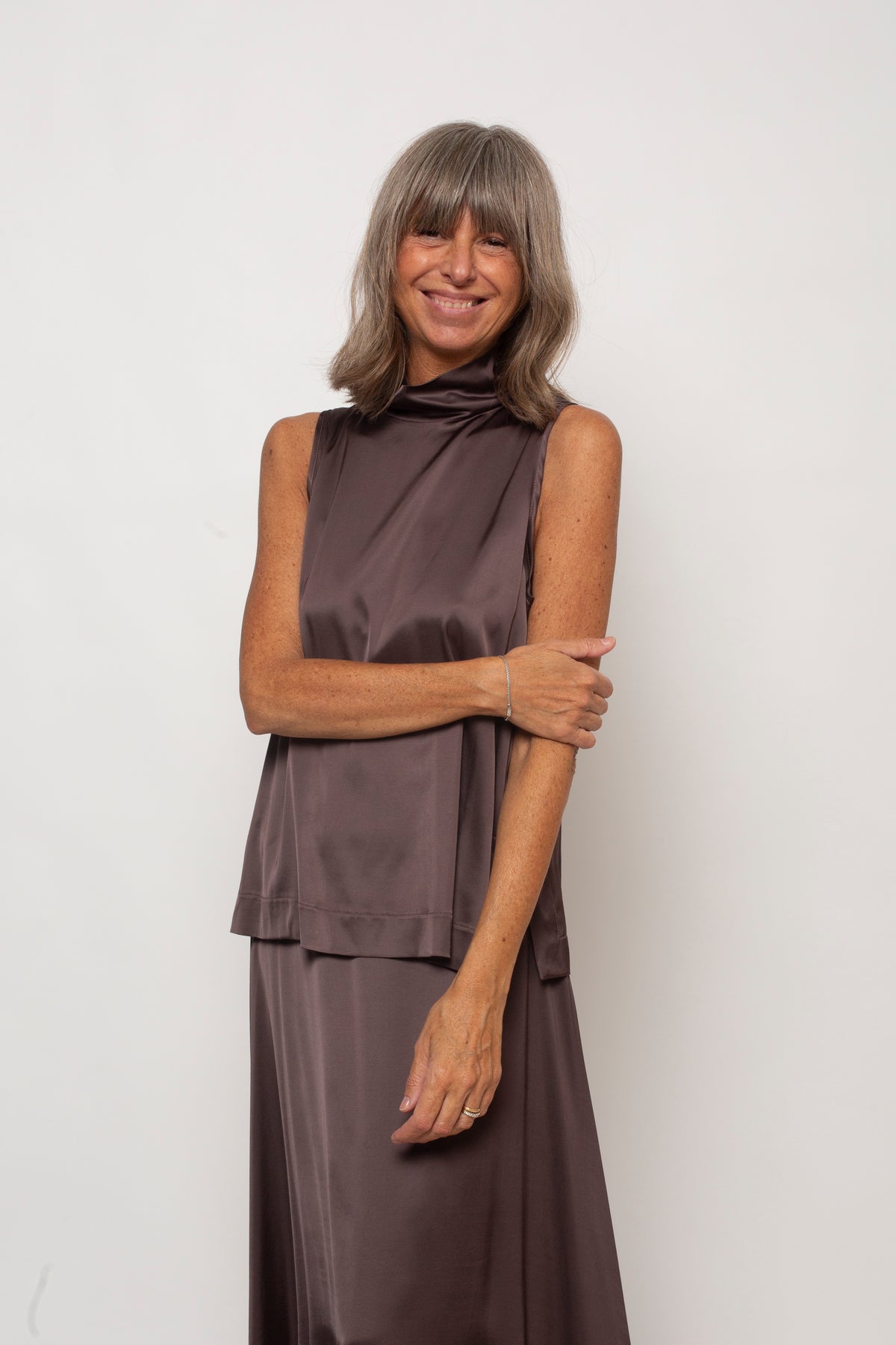 Top collo alto smanicato Eufonia