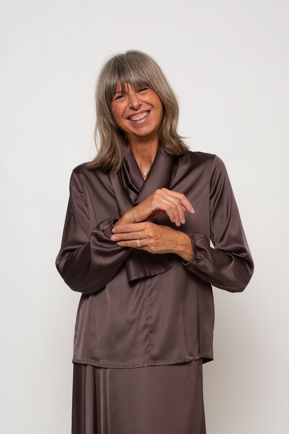 Blusa con scollo e nastro Eufonia
