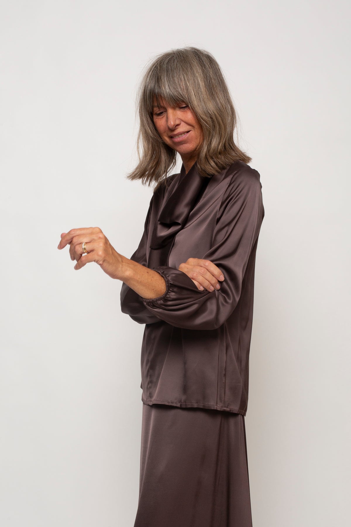 Blusa con scollo e nastro Eufonia