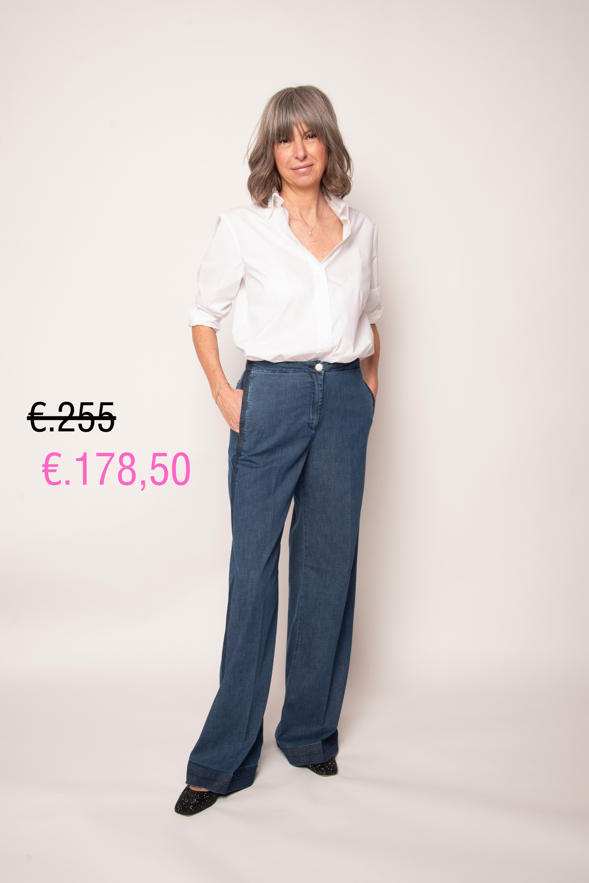 Jeans Flaire Smocking Silk Stretch Shaft