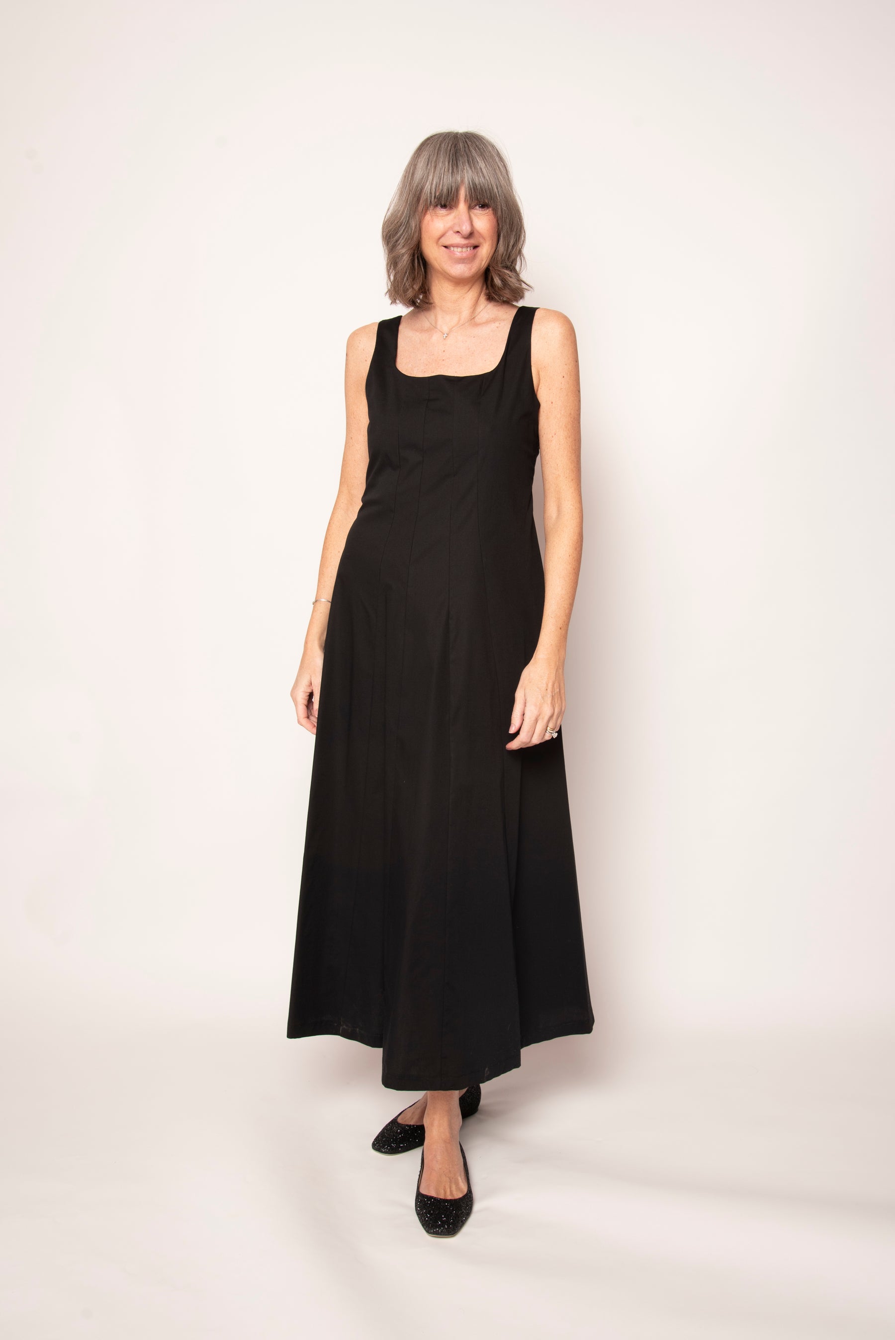 Abito midi con scollo quadrato Eufonia