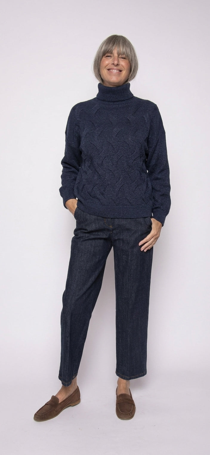 Maglia a Trecce Collo Alto | Agata Aspen