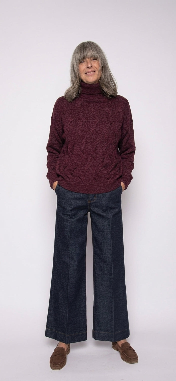 Maglia a Trecce Collo Alto | Agata Aspen
