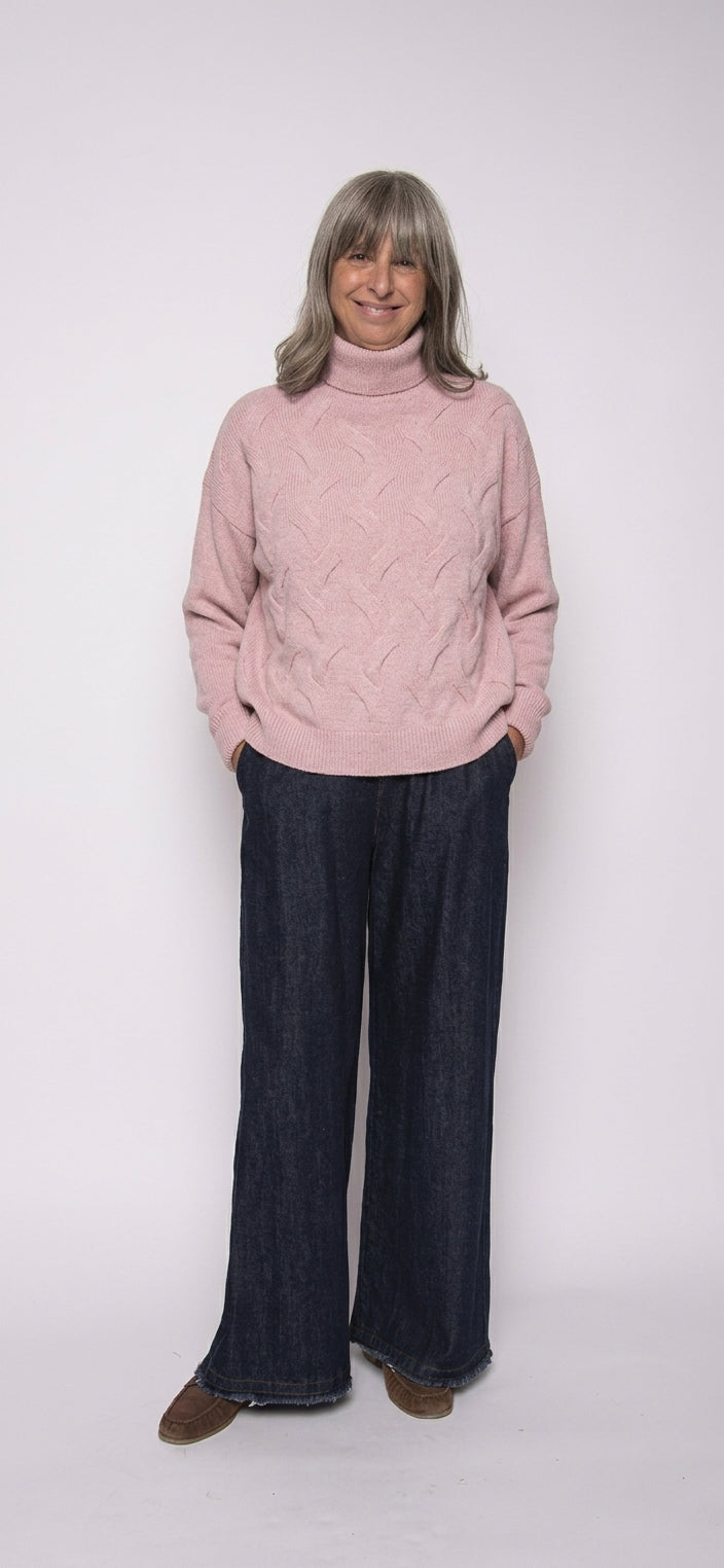 Maglia a Trecce Collo Alto | Agata Aspen