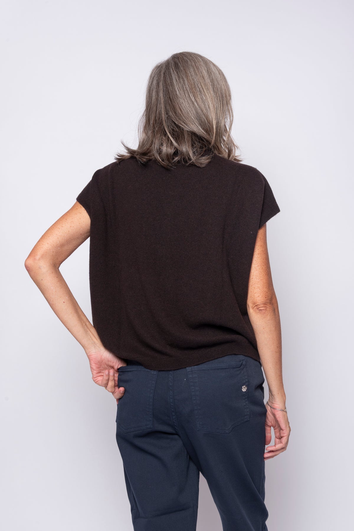 Gilet 100% Cashmere Collo Camino | Agata Aspen