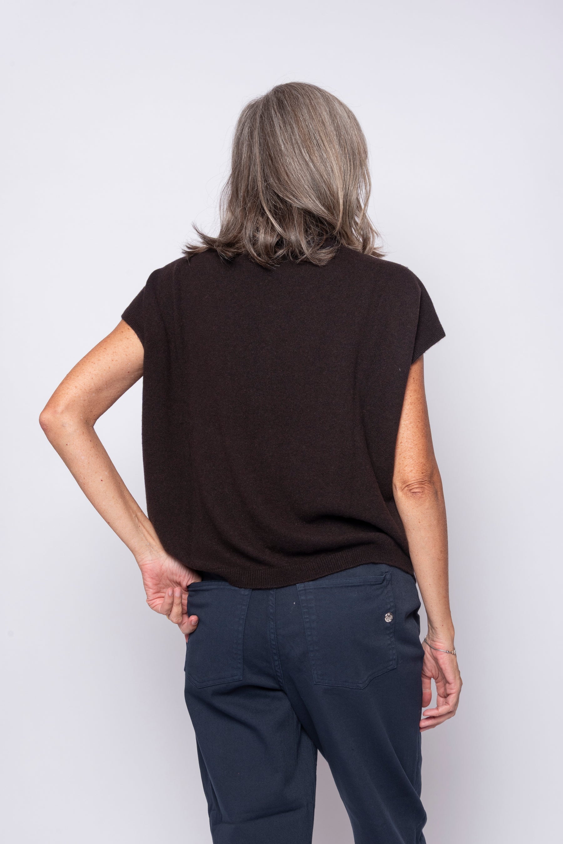 Gilet 100% Cashmere Collo Camino | Agata Aspen