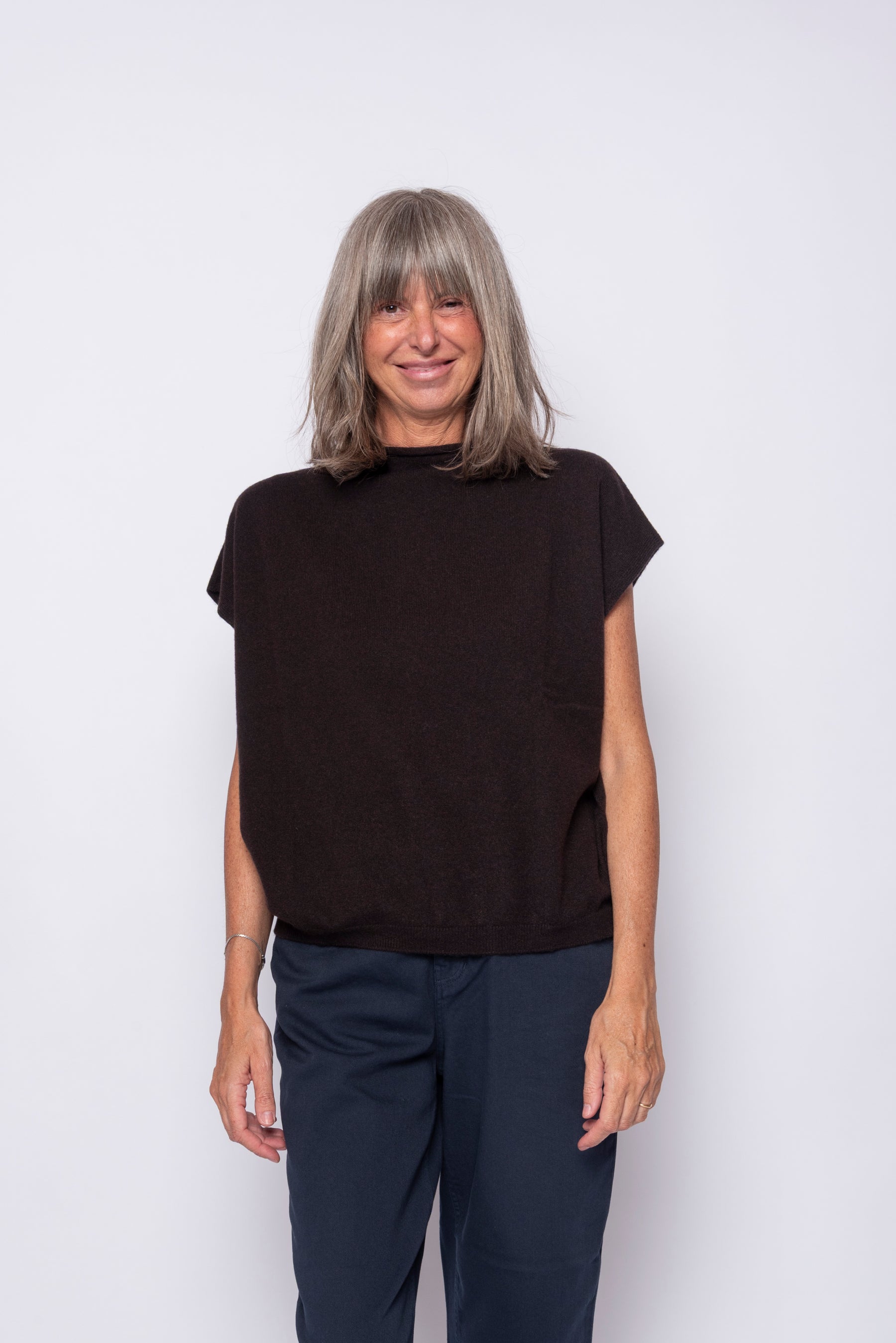 Gilet 100% Cashmere Collo Camino | Agata Aspen