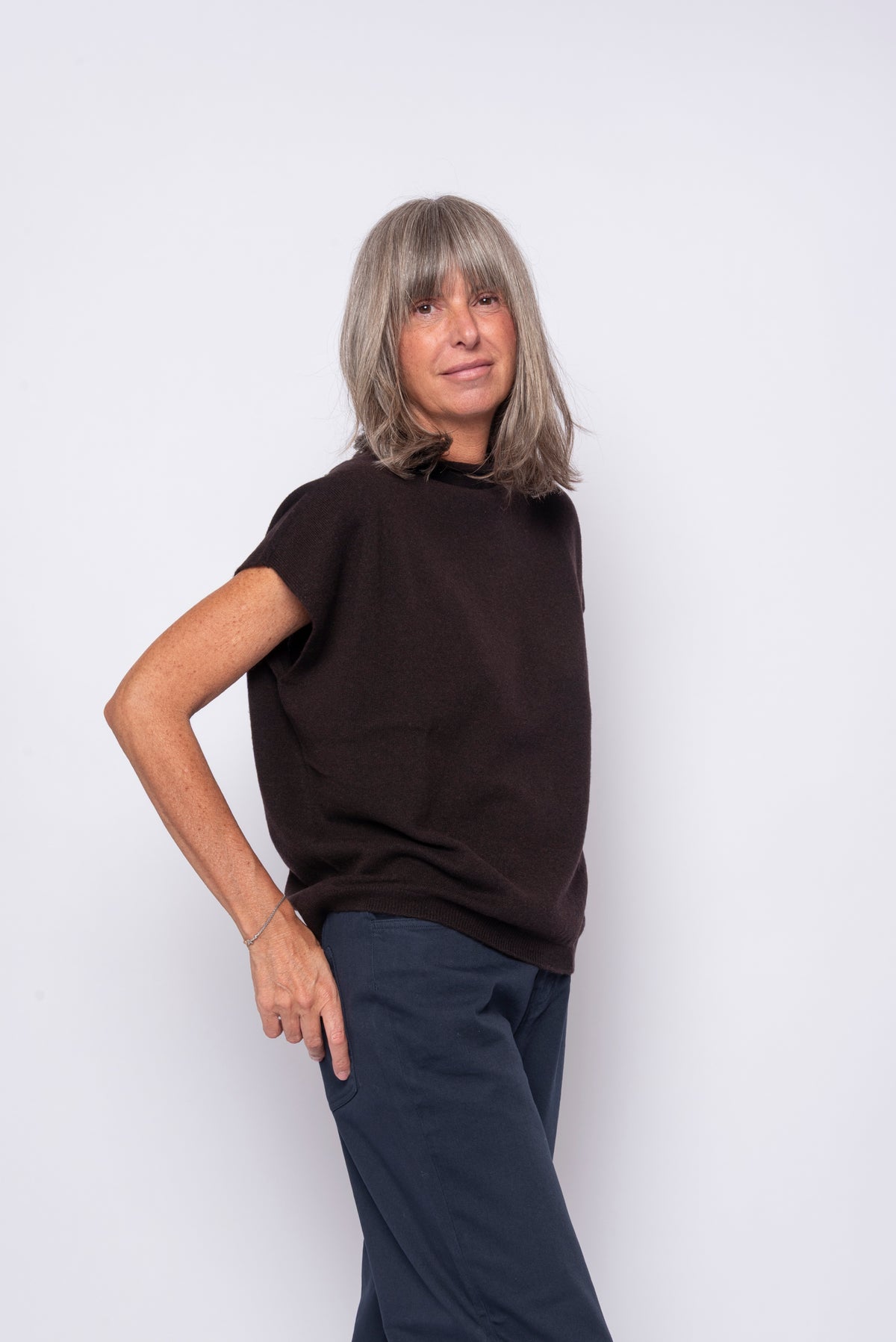 Gilet 100% Cashmere Collo Camino | Agata Aspen