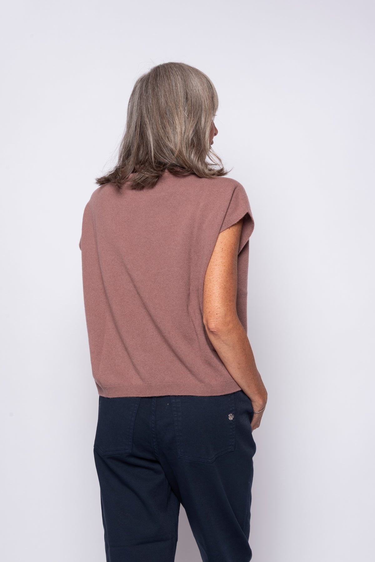 Gilet 100% Cashmere Collo Camino | Agata Aspen