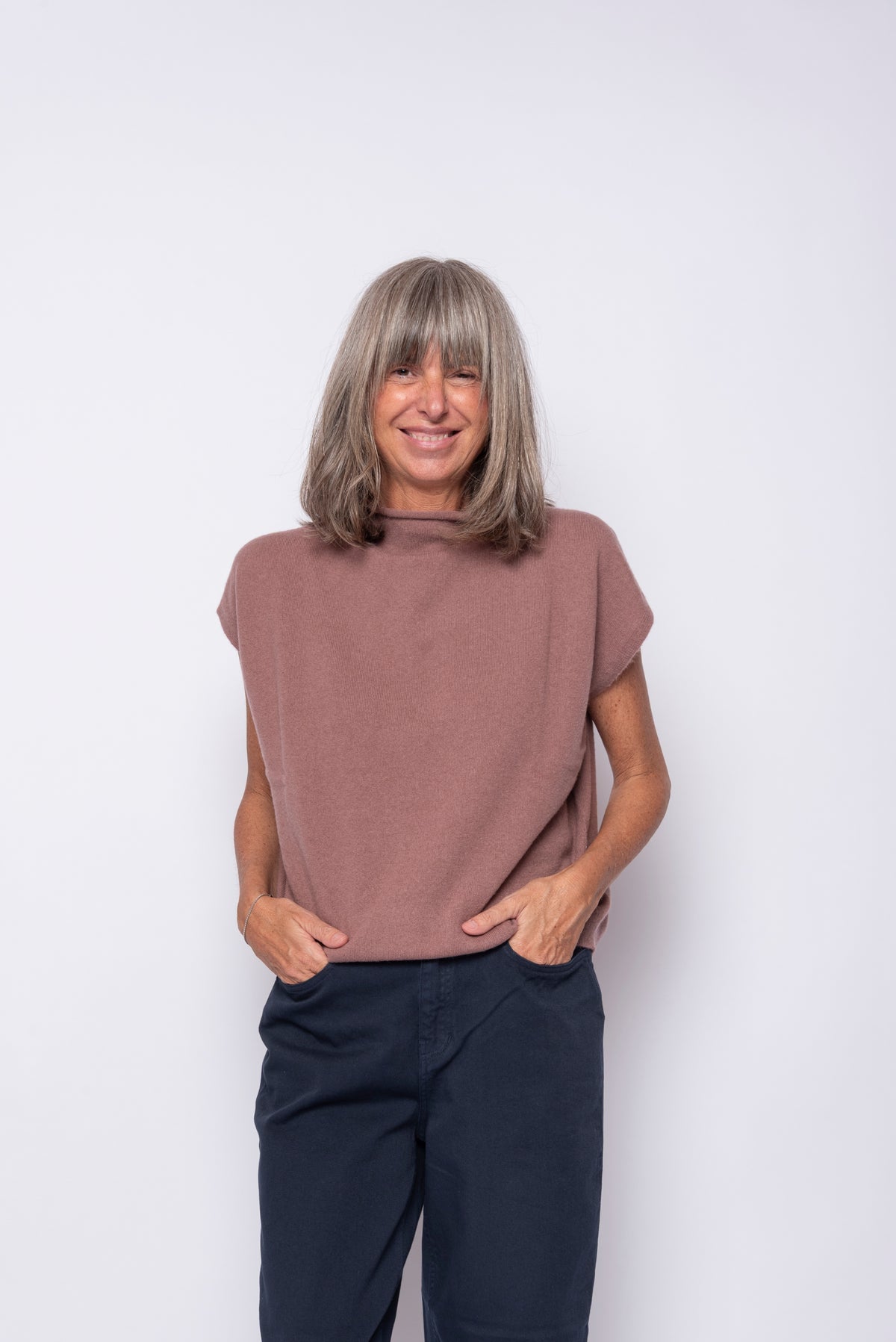Gilet 100% Cashmere Collo Camino | Agata Aspen