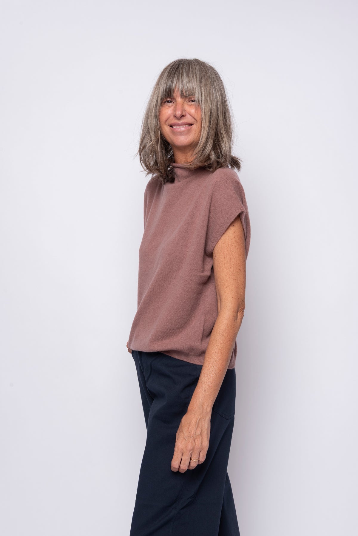 Gilet 100% Cashmere Collo Camino | Agata Aspen