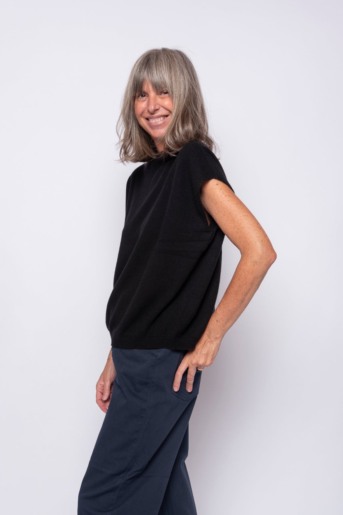 Gilet 100% Cashmere Collo Camino | Agata Aspen
