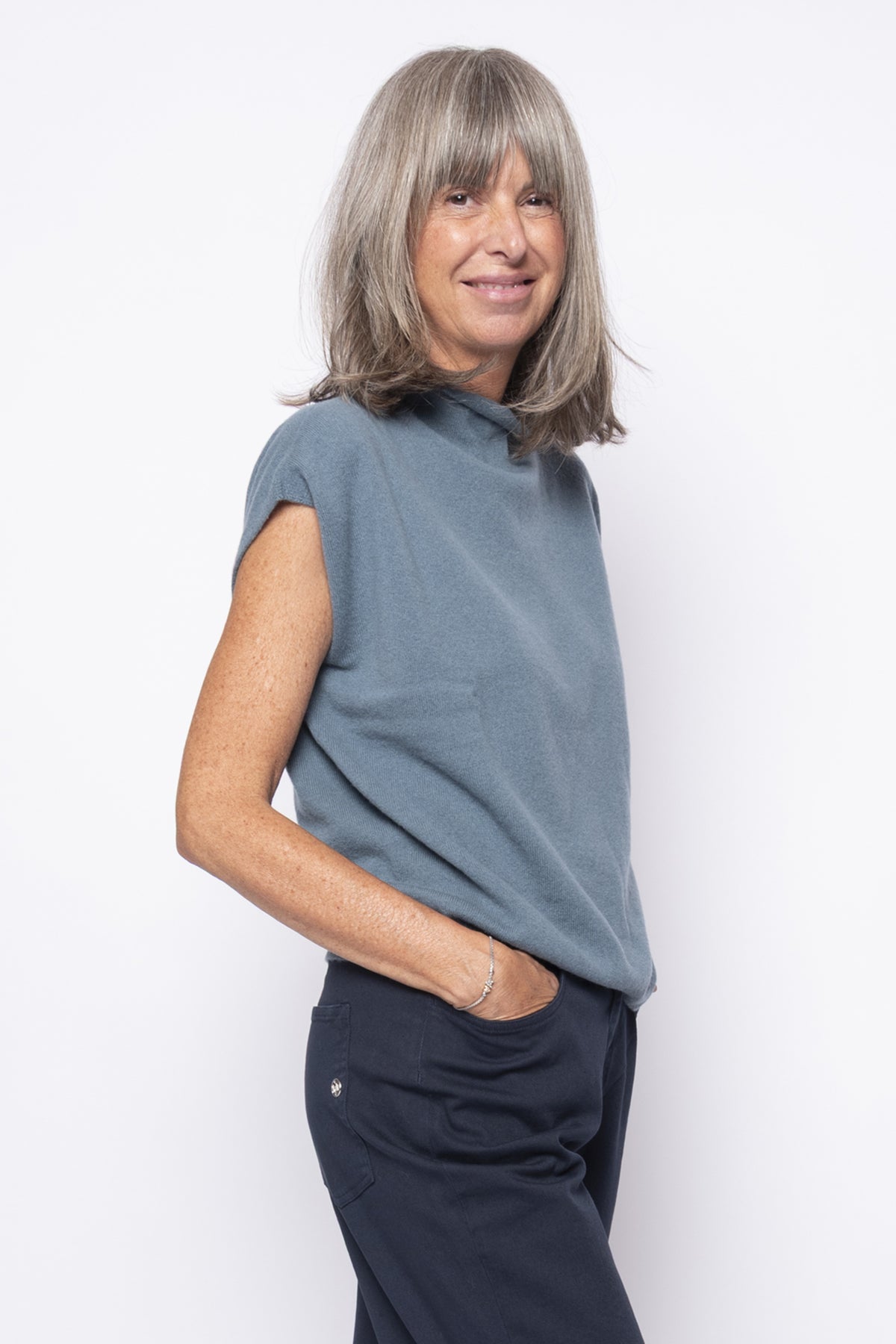 Gilet 100% Cashmere Collo Camino | Agata Aspen
