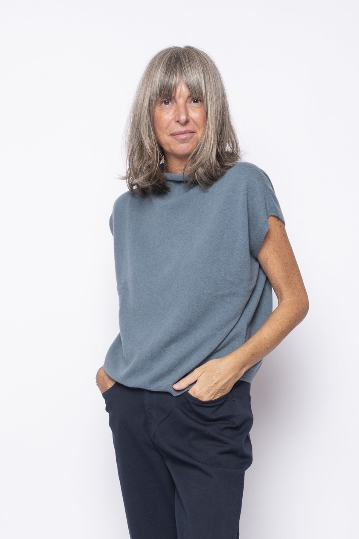 Gilet 100% Cashmere Collo Camino | Agata Aspen