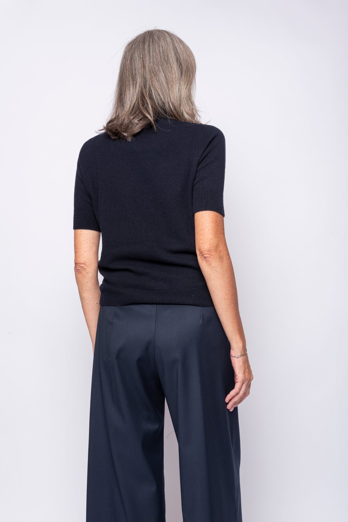 Maglia 100% Cashmere Collo Alto e Manica Corta | Agata Aspen