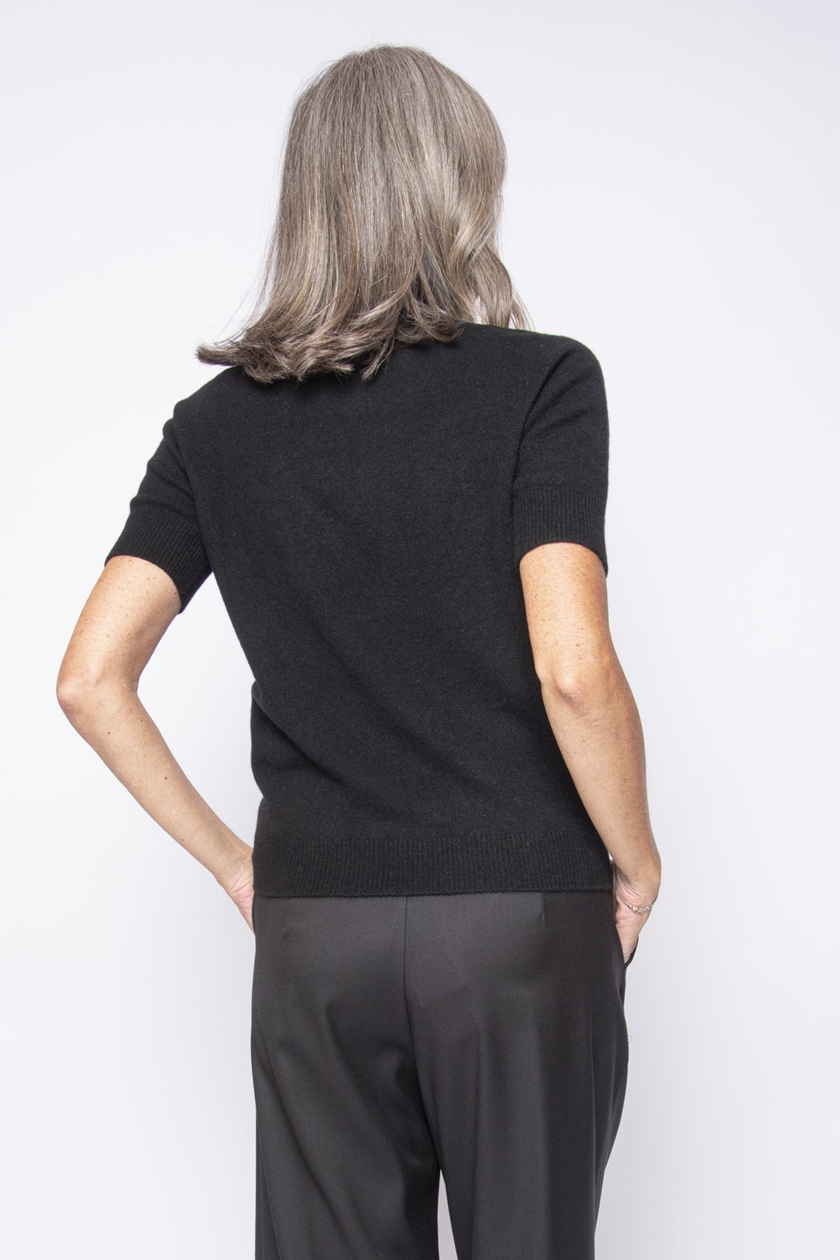 Maglia 100% Cashmere Collo Alto e Manica Corta | Agata Aspen