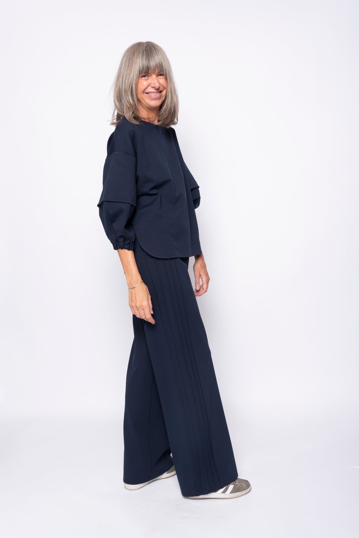 Pantalone Largo con Bande Laterali | Eufonia