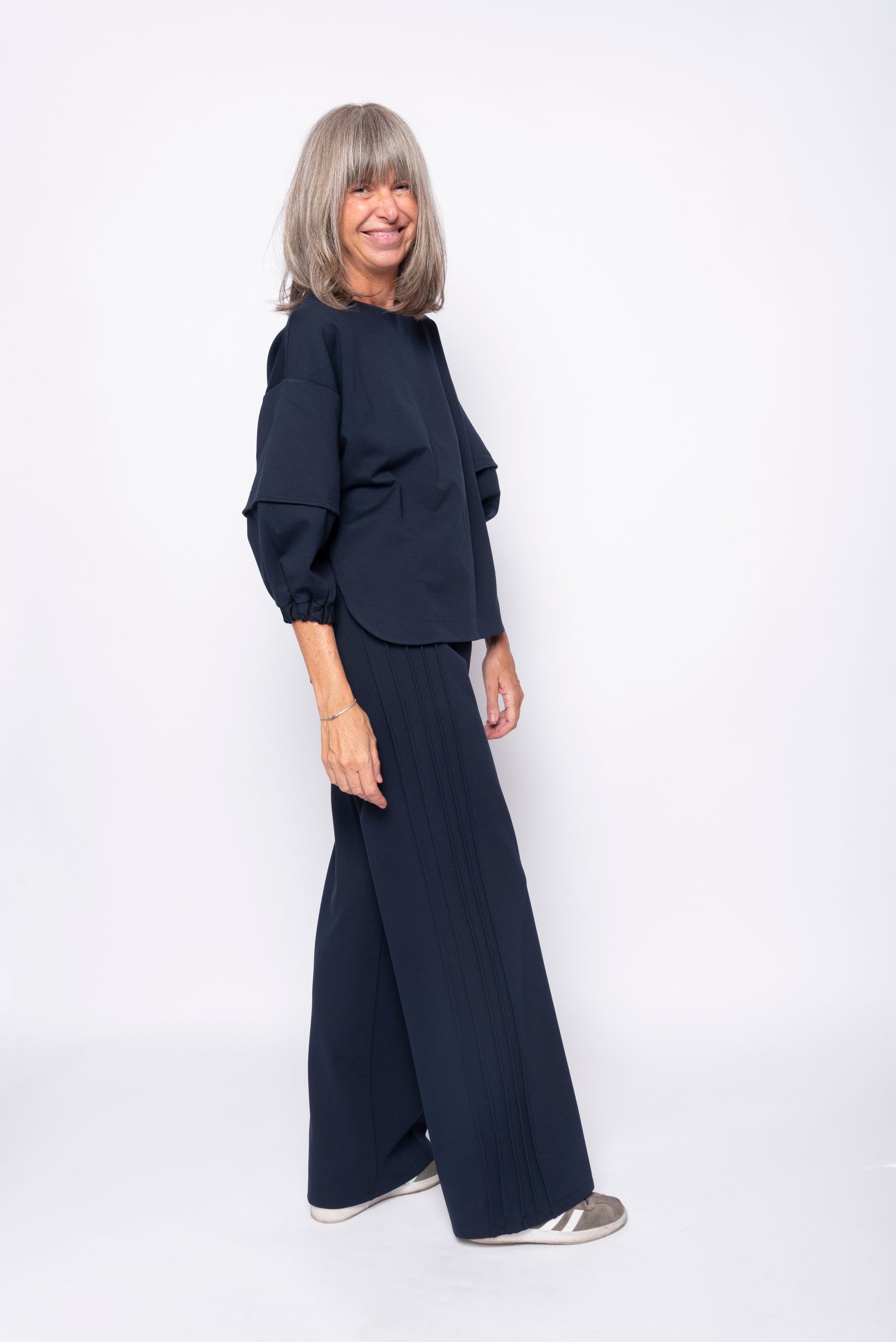 Pantalone Largo con Bande Laterali | Eufonia