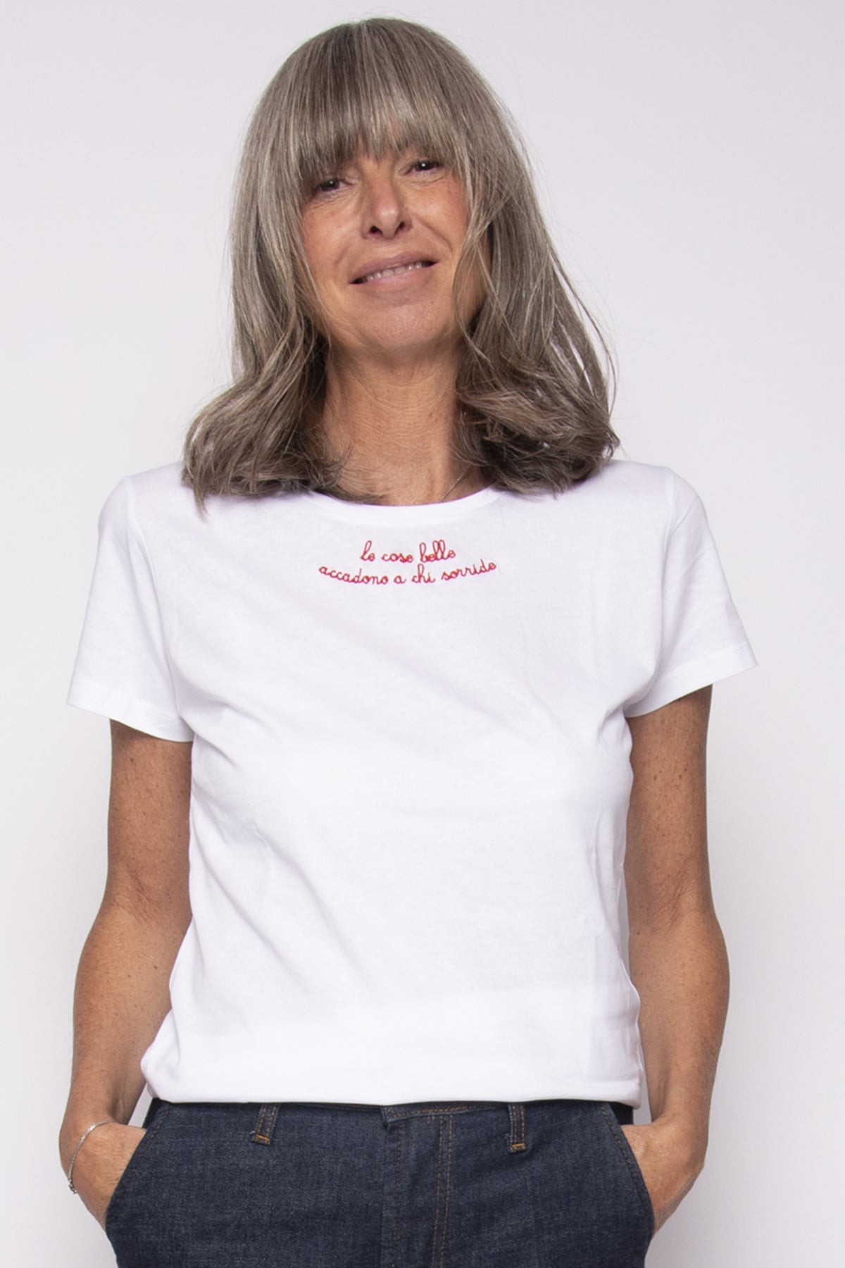 T-Shirt "le cose belle accadono a chi sorride" | Nina