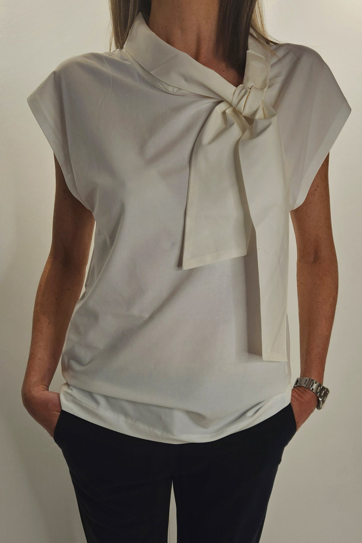 Alpha Studio bow blouse