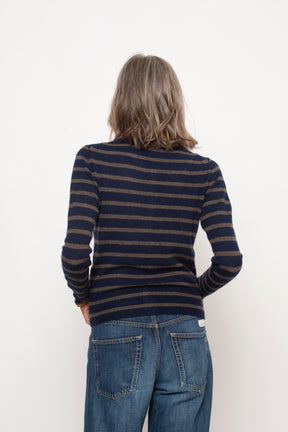 Cardigan 8 bottoni a righe100% Cashmere Aragona