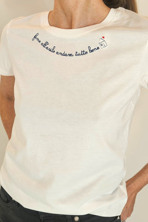 T-Shirt manica corta "fino all'asilo andava tutto bene"