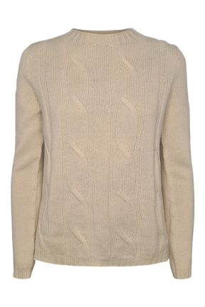 Crewneck Sweater with Agata Aspen Cables