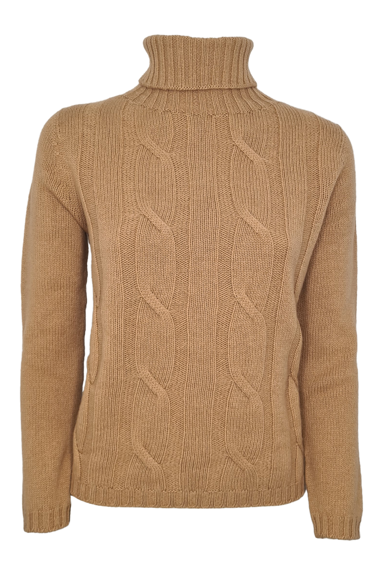 High Neck Sweater with Agata Aspen Cables