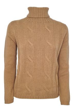 High Neck Sweater with Agata Aspen Cables